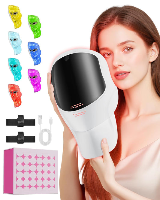 LED Light Therapy Mask Skin Care Mask, LED Red 630±5nm & NIR 830nm Wavelength for Home Use