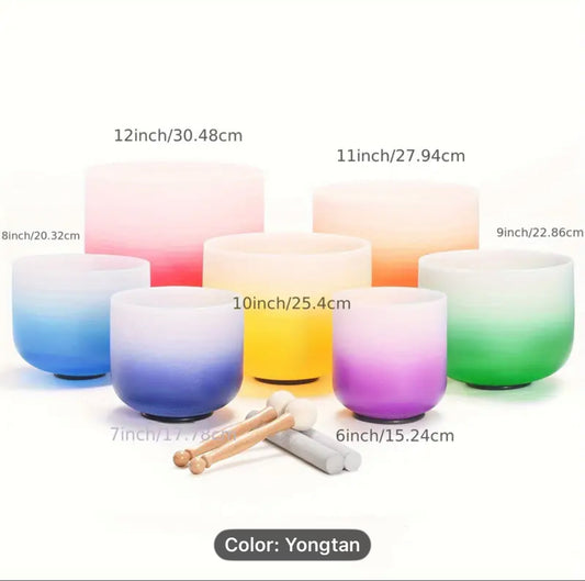 🌈 432Hz 7 Energy Center Crystal Singing Bowl Set