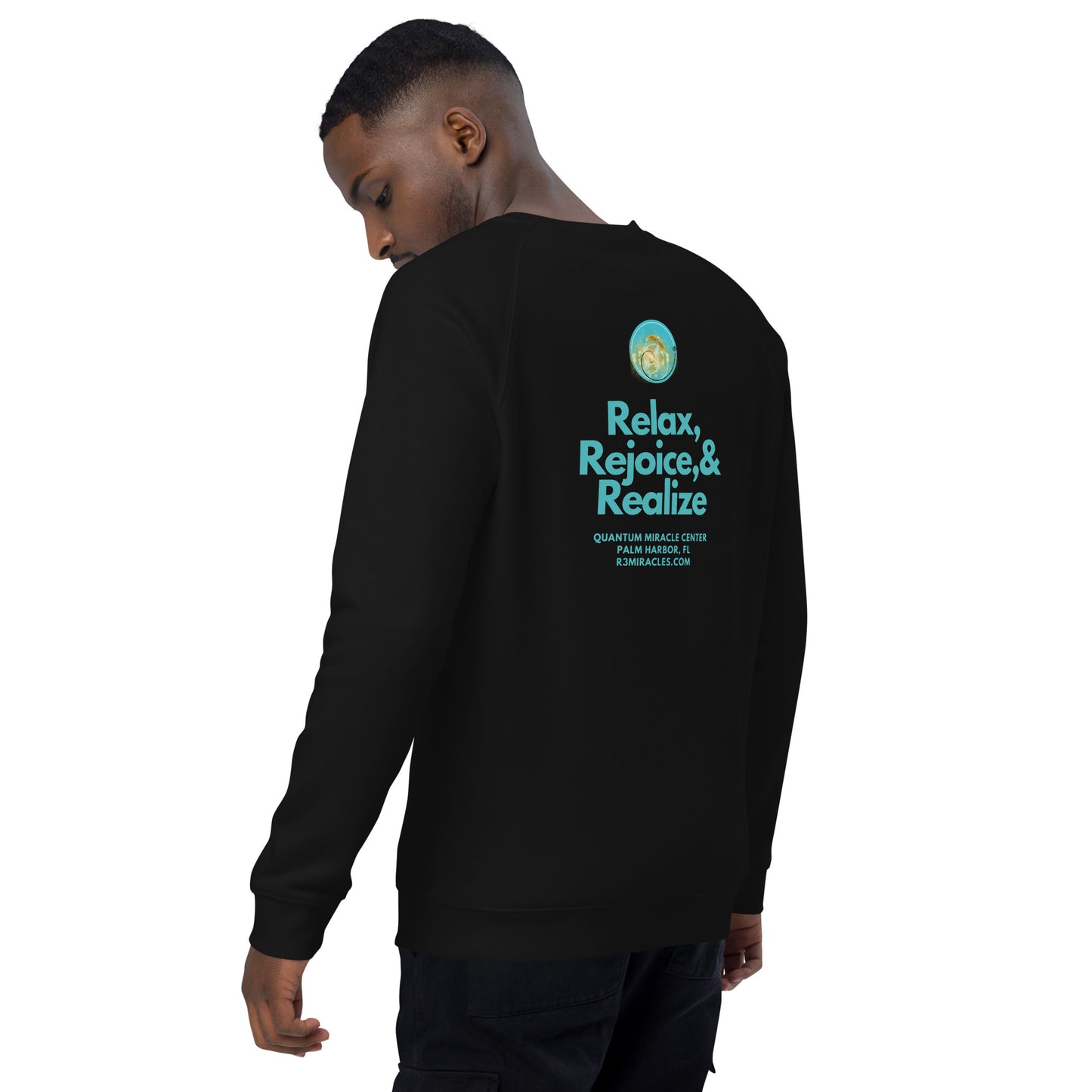 R3 Miracles Unisex organic raglan sweatshirt