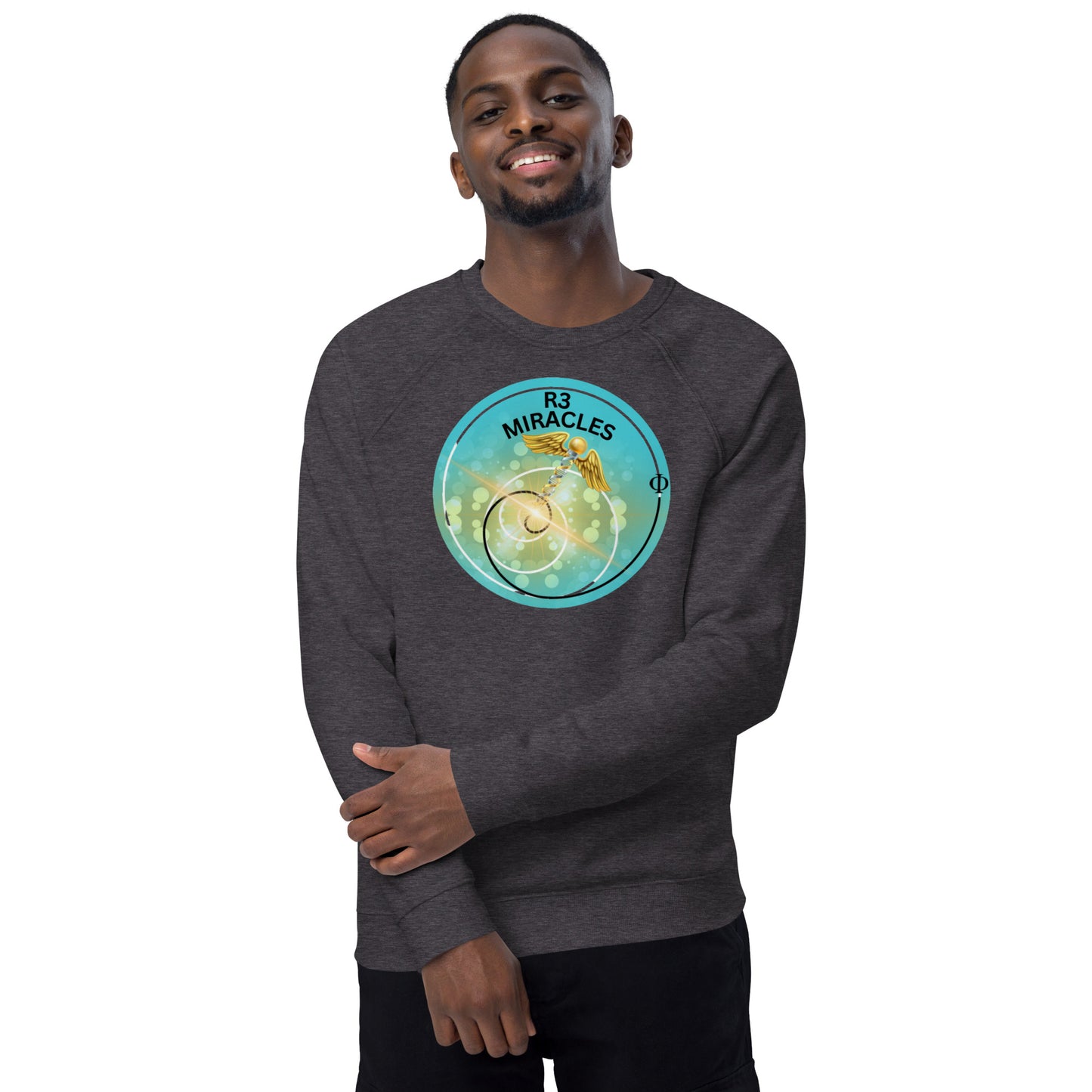 R3 Miracles Unisex organic raglan sweatshirt