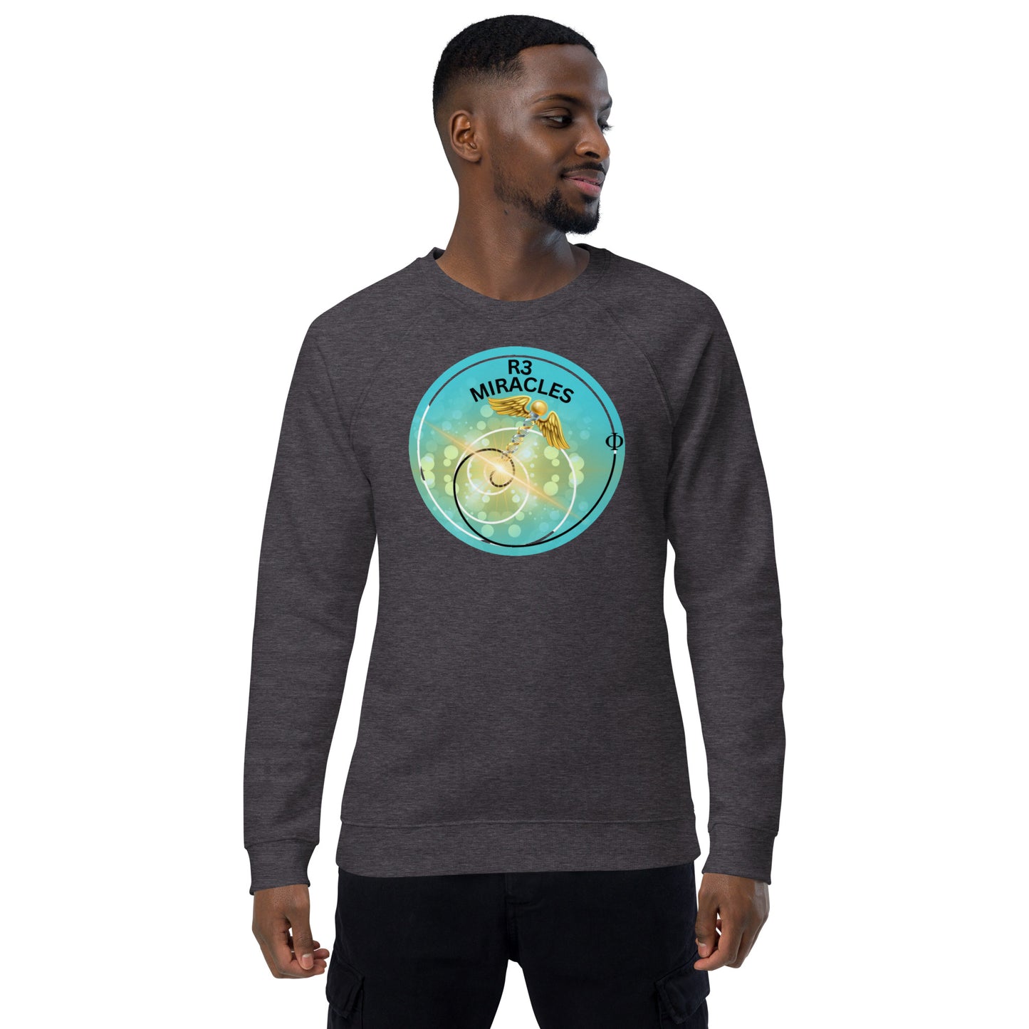 R3 Miracles Unisex organic raglan sweatshirt