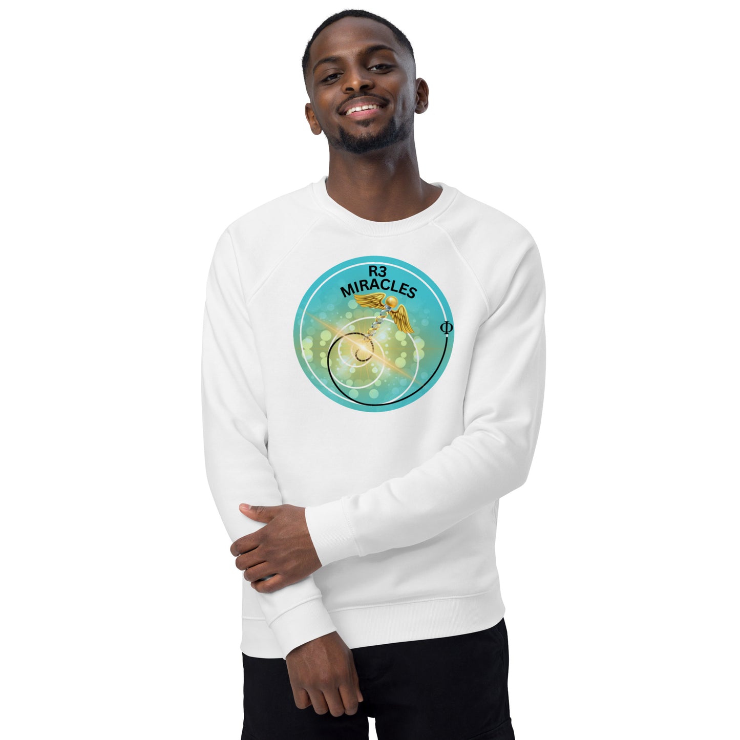 R3 Miracles Unisex organic raglan sweatshirt