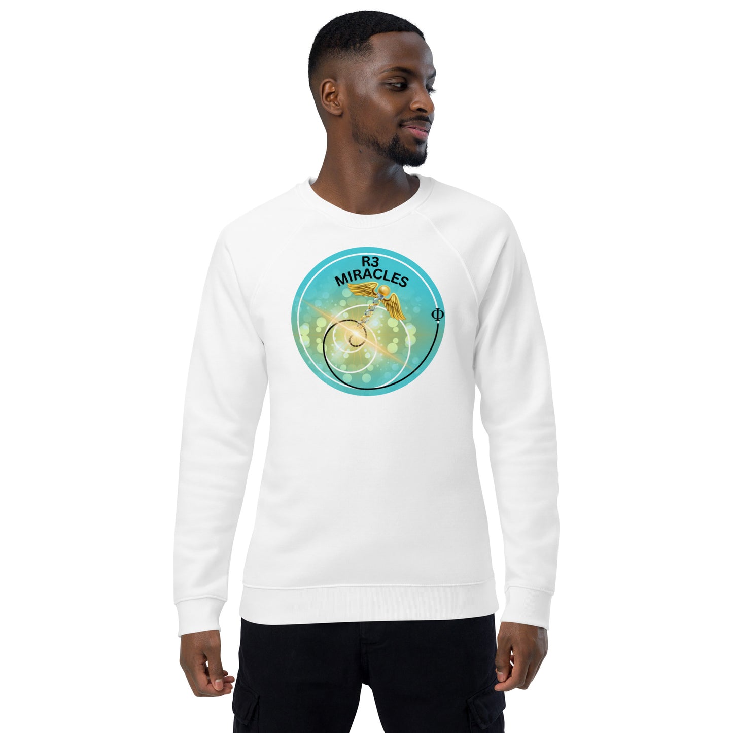 R3 Miracles Unisex organic raglan sweatshirt