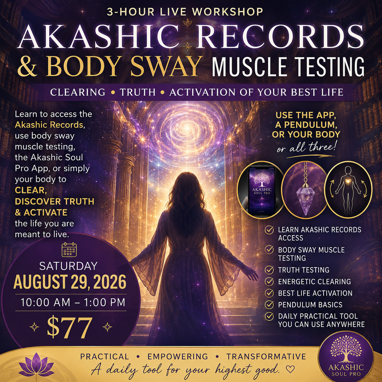 Akashic Records and Body Sway Muscle Testing Saturday 8/29th 10-1pm