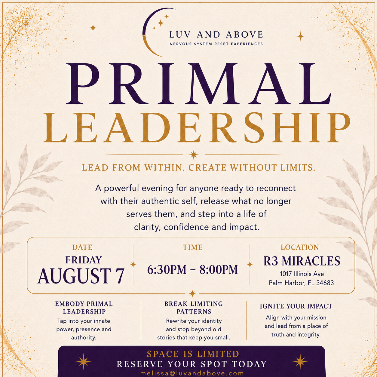 8/7 Friday 6:30pm-8:00pm Primal Leadership A 9D Breathwork Journey into Authentic Power