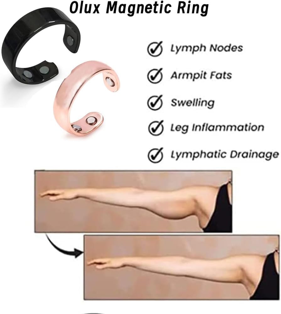 Magnetic Rings for Women, Auvulis Migraine Ring, Anti Snoring Ring, Lymphatic Magnetic Therapy Ring, Fatigue Relief Sleep Aid Magnetic Acupressure Ring (3PCS)