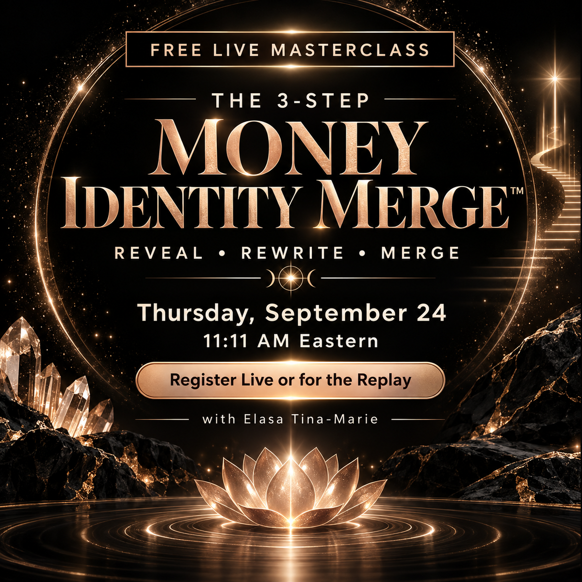 Open the Money Vault Masterclass free 9/24 Thursday 11:11am est