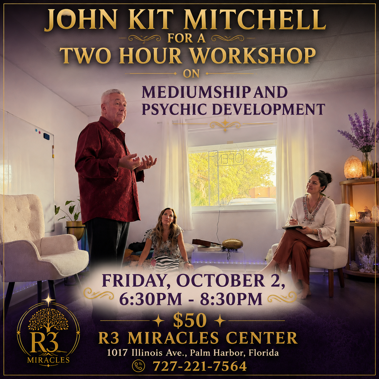 John Kit Mitchell: Two-Hour Workshop on Mediumship &amp; Psychic Development  Friday, October 2 | 6:30 PM – 8:30 PM