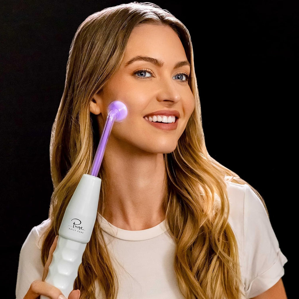 NuDerma Clinical Portable Skin Therapy Wand, Machine with 6 Fusion Neon + Argon Wands – Anti Aging - Clarifying - Skin Tightening & Radiance - Wrinkle Reducing