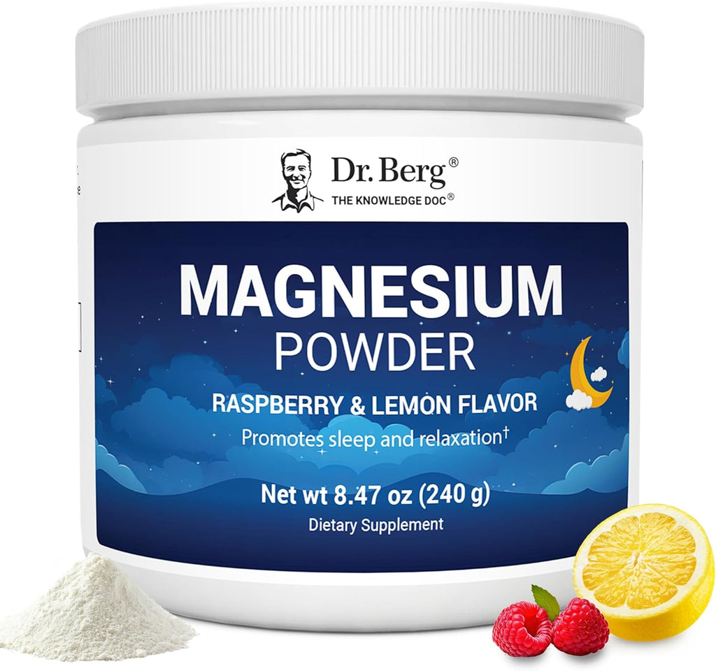 Magnesium Glycinate Powder for Sleep, Relaxation, & Stress Relief - Now Includes Vitamin D3 & Zinc - Delicious Raspberry & Lemon Flavor (50 Servings) Magnesium Powder - Magnesium Drink Powder