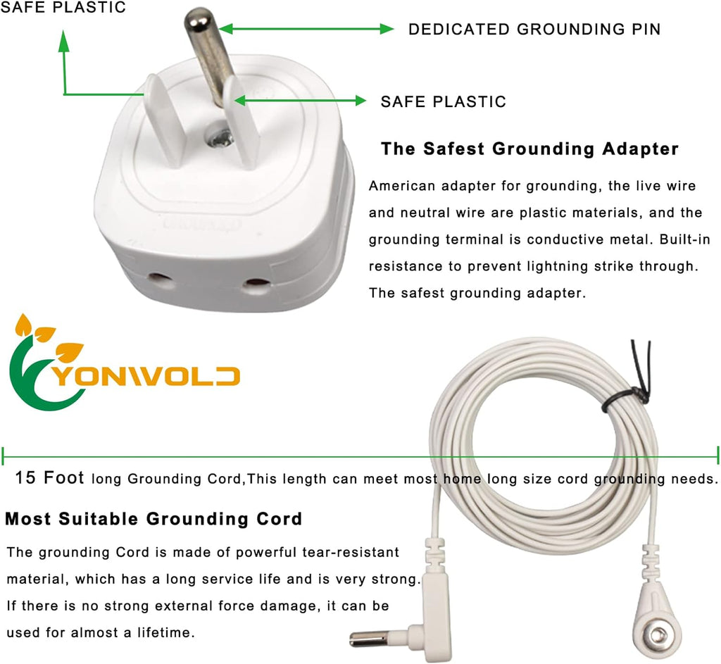 Organic Grounding Sheet 10% Silver for Bed Sleeping Therapy with Safest Ground Adapter and Connection Cord 27X52 INCH