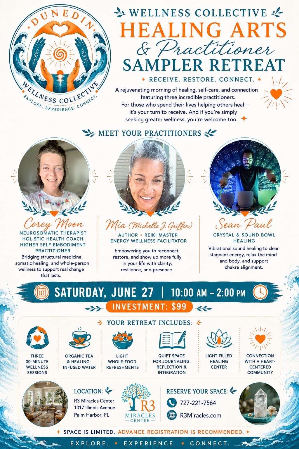 Wellness Collective Healing Arts & Practitioner Sampler Retreat  Saturday, June 27 | 10:00 AM – 2:00 PM