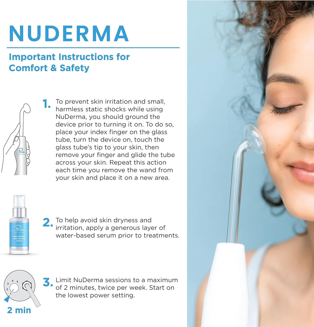 NuDerma Clinical Portable Skin Therapy Wand, Machine with 6 Fusion Neon + Argon Wands – Anti Aging - Clarifying - Skin Tightening & Radiance - Wrinkle Reducing