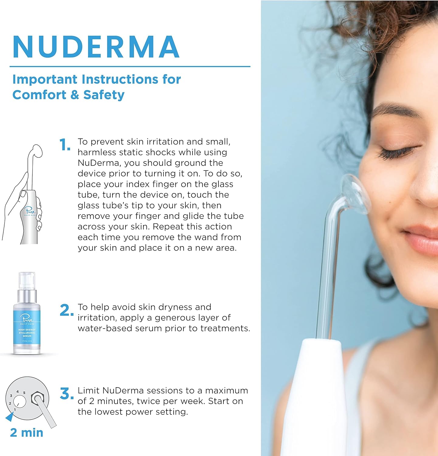 NuDerma Clinical Portable Skin Therapy Wand, Machine with 6 Fusion Neon + Argon Wands – Anti Aging - Clarifying - Skin Tightening & Radiance - Wrinkle Reducing