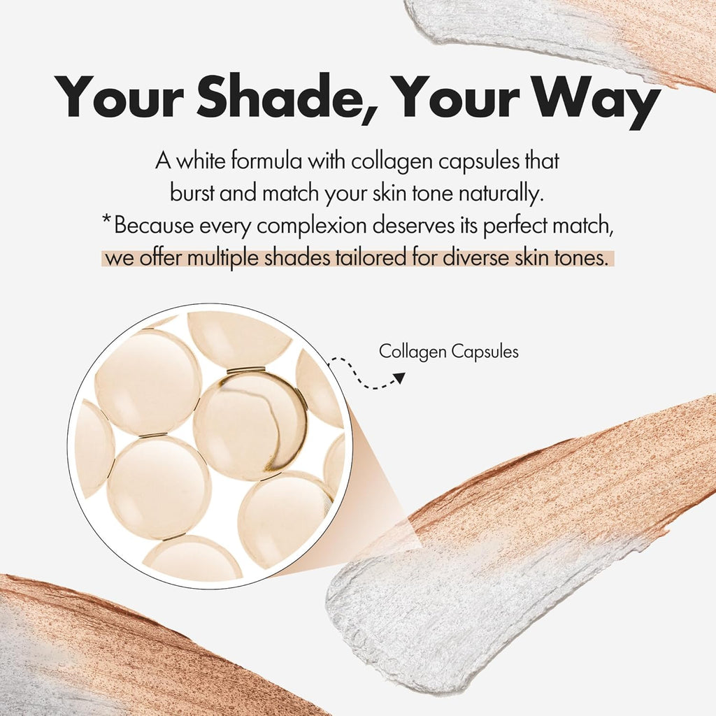 Cover Cream Stick V - Korean Color-Changing Foundation with Detachable Brush - Full to Medium Coverage Base Makeup (201 Light, 0.45 oz) | Korean, Base Makeup, with Detachable Brush