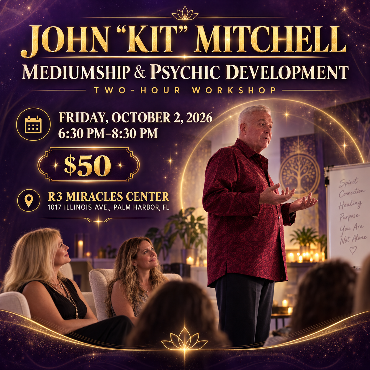 Friday Oct 2nd 6:30-8:30pm Mediumship and Psychic Development w/Kit Mitchell