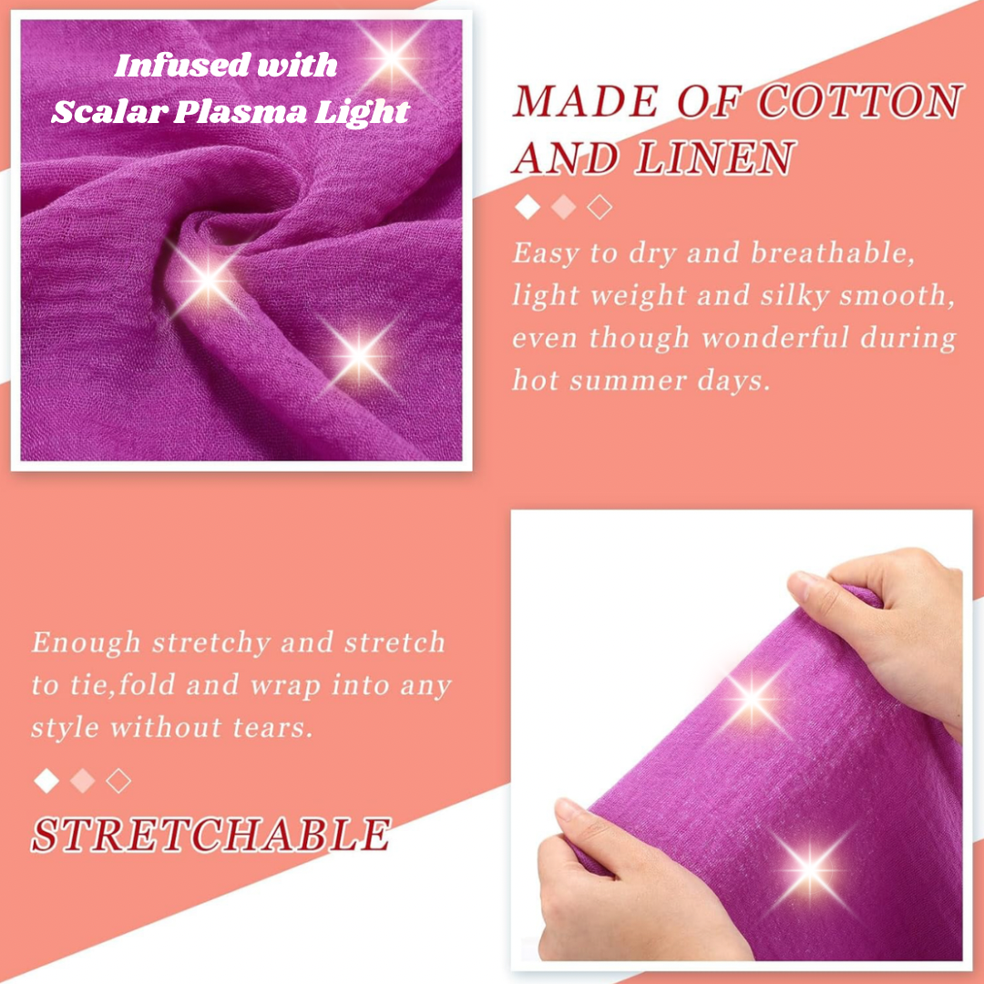 Scalar Light-Infused Cotton and Linen Scarf