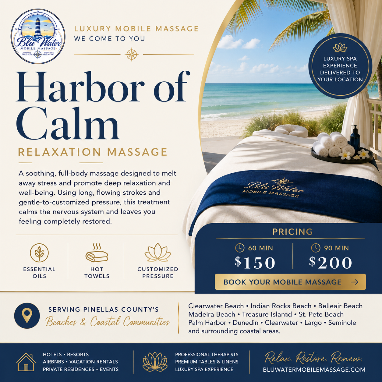 LUXURY MOBILE MASSAGE Harbor of Calm