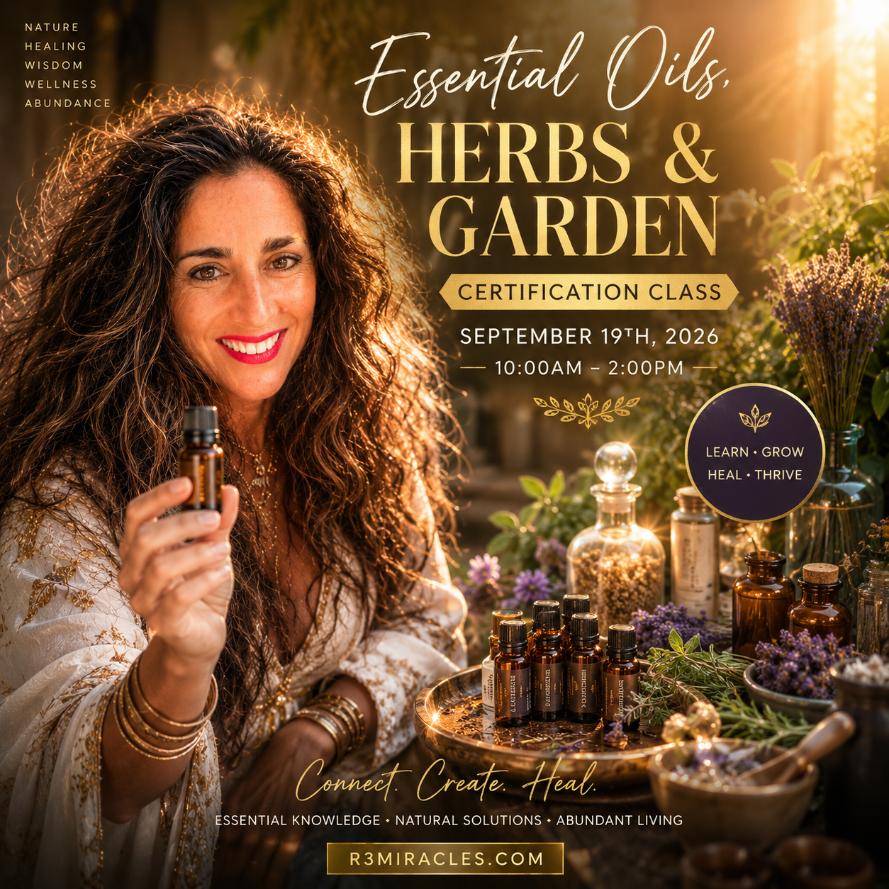 Essential Oils, Herbs & Garden Certification September 19th 10:00am-2:00pm