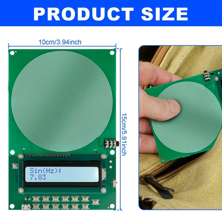 7.83Hz Frequency Generator for Healing, 0.1HZ-100000Hz Adjustable Schumann Wave Resonance Generator, Sine Signals Frequency Healing Device USB Powered Sound Frequency Machine(Green)