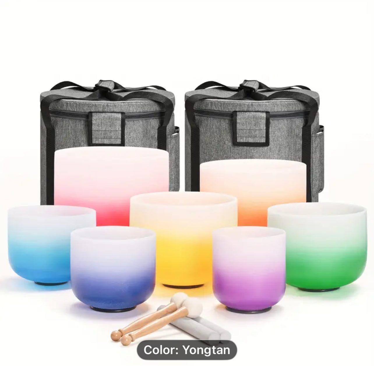🌈 432Hz 7 Energy Center Crystal Singing Bowl Set