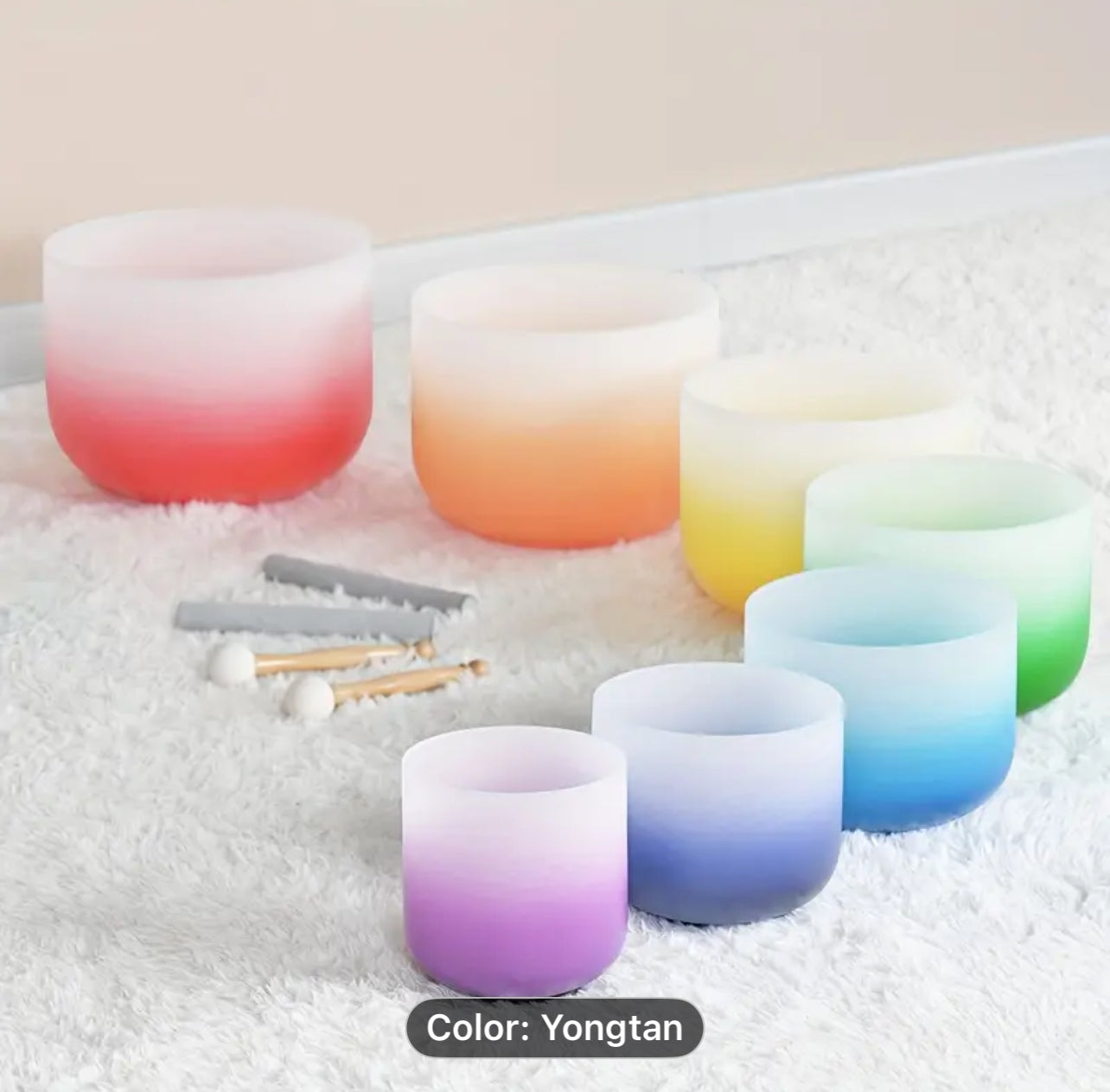 🌈 432Hz 7 Energy Center Crystal Singing Bowl Set