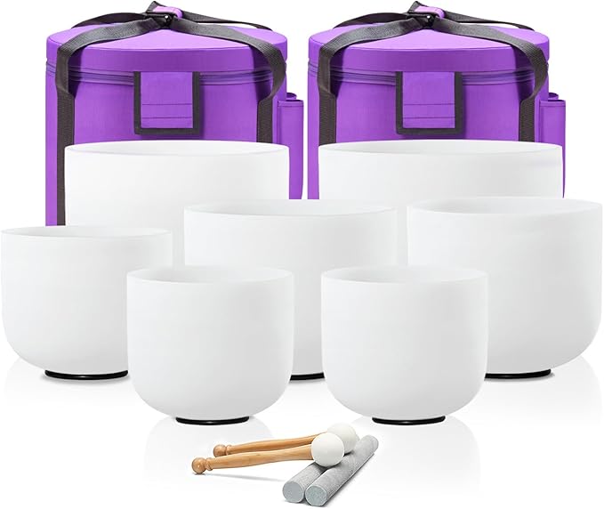 🌈 432Hz 7 Energy Center Crystal Singing Bowl Set