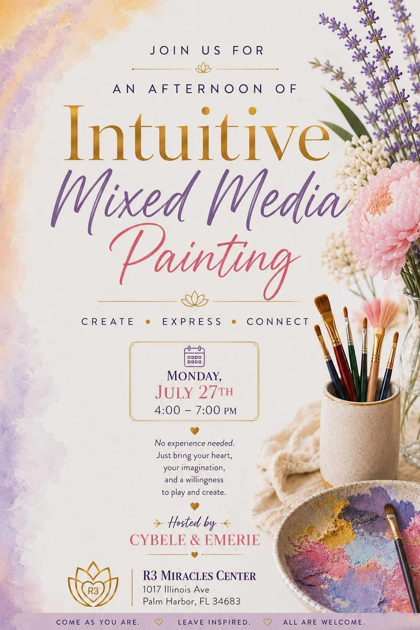 Intuitive Mixed Media Painting Monday 27th 4-7pm