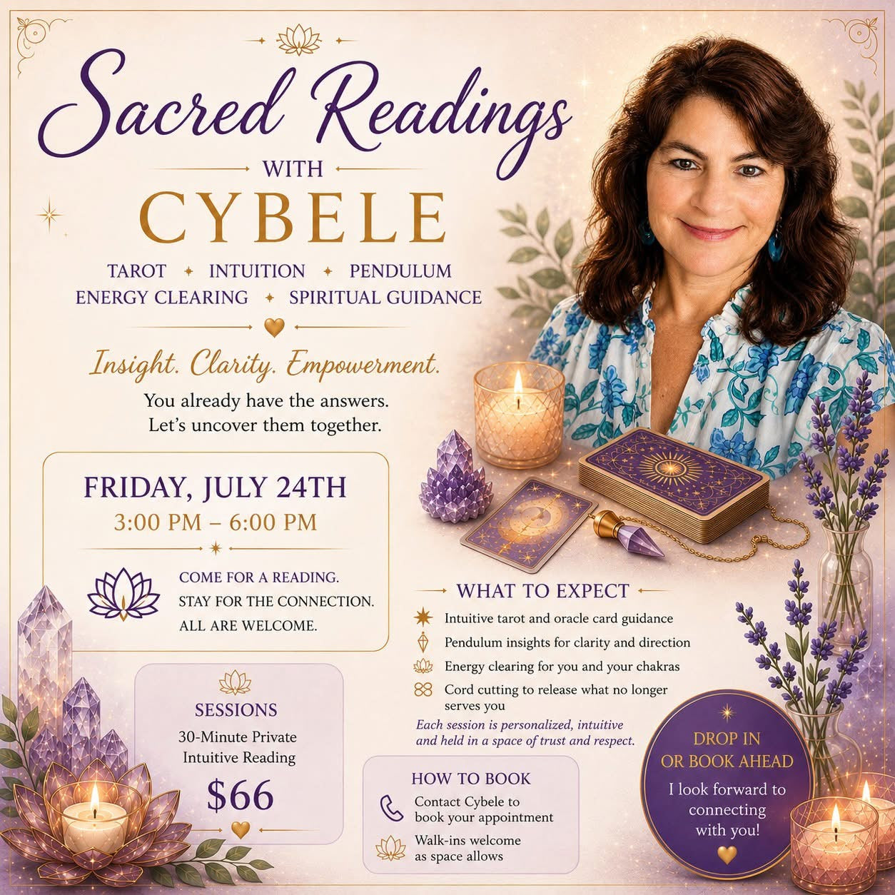 Friday 7/24 3-6pm Sacred Readings w/ Cybele