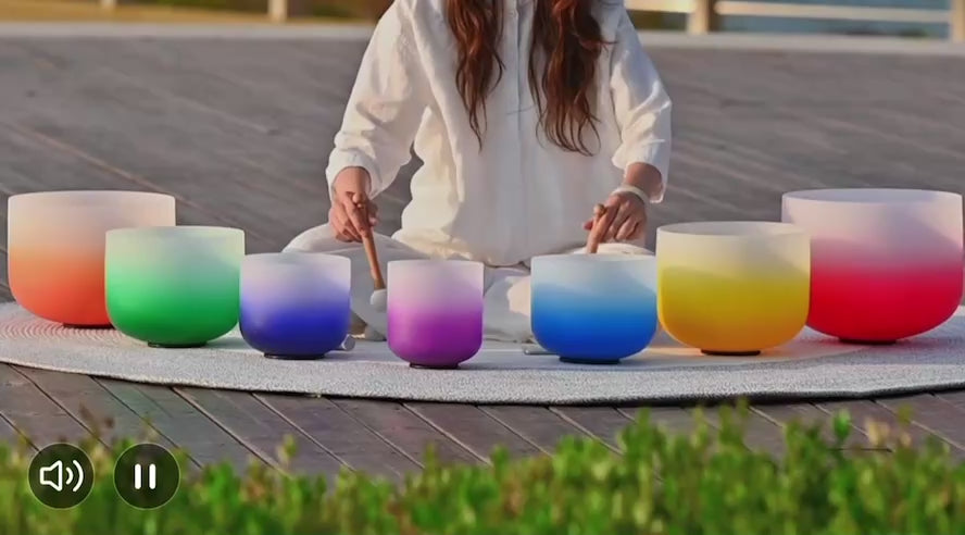 🌈 432Hz 7 Energy Center Crystal Singing Bowl Set