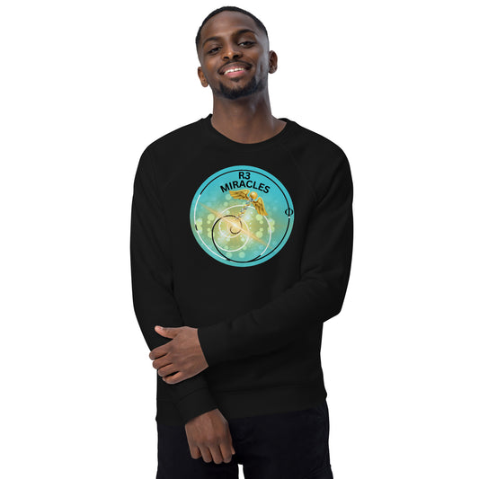 R3 Miracles Unisex organic raglan sweatshirt