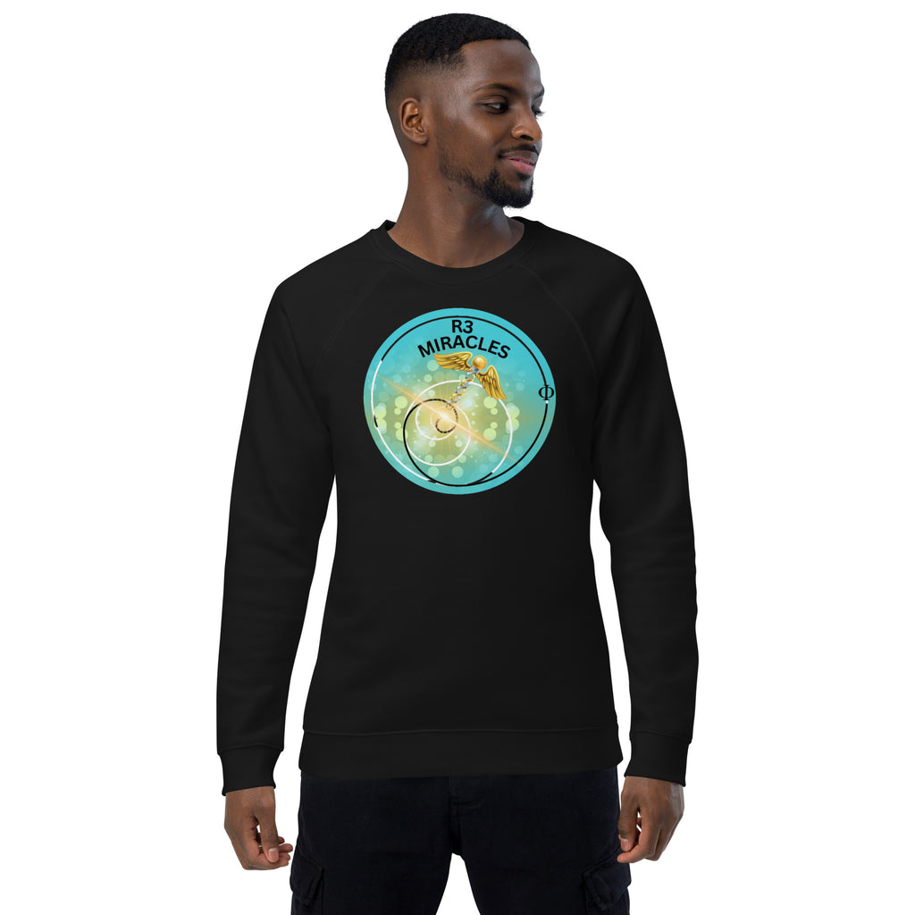 R3 Miracles Unisex organic raglan sweatshirt