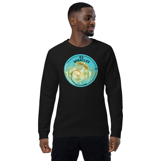 R3 Miracles Unisex organic raglan sweatshirt