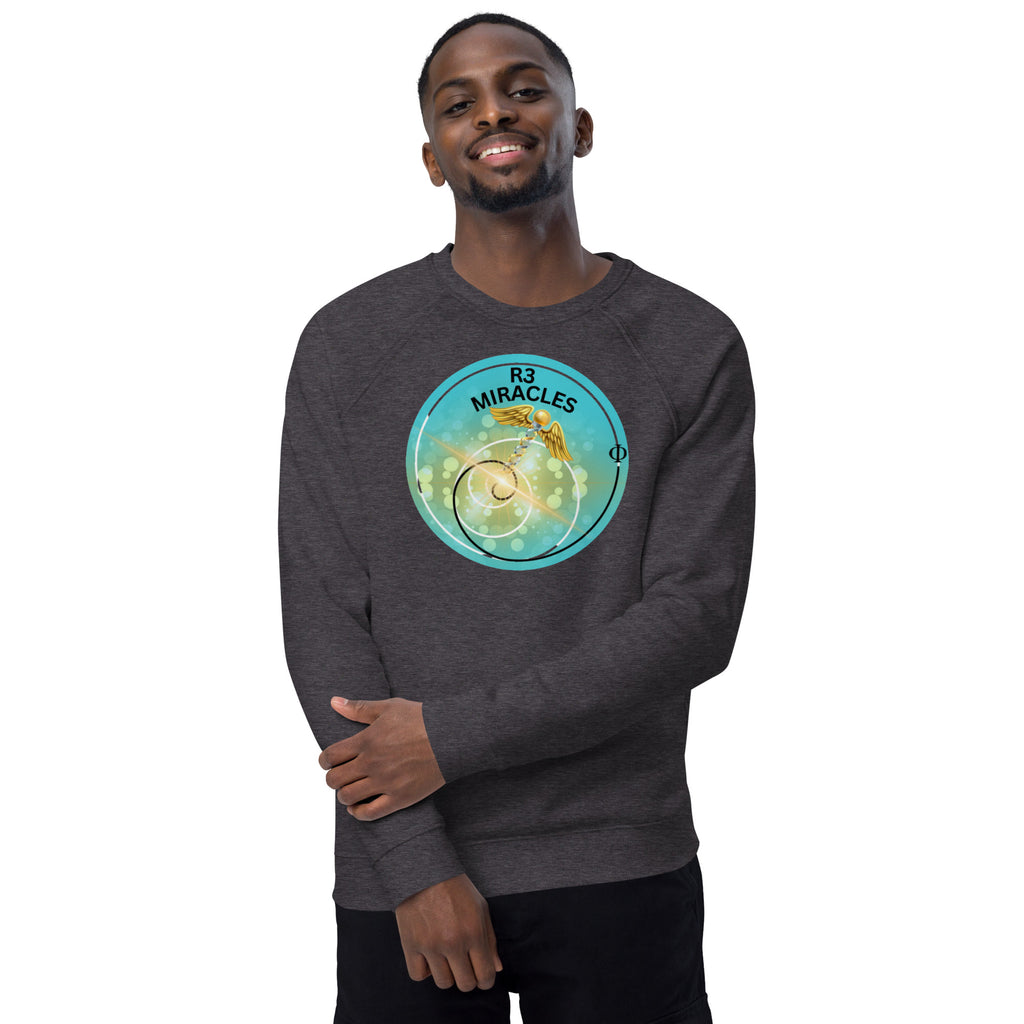 R3 Miracles Unisex organic raglan sweatshirt
