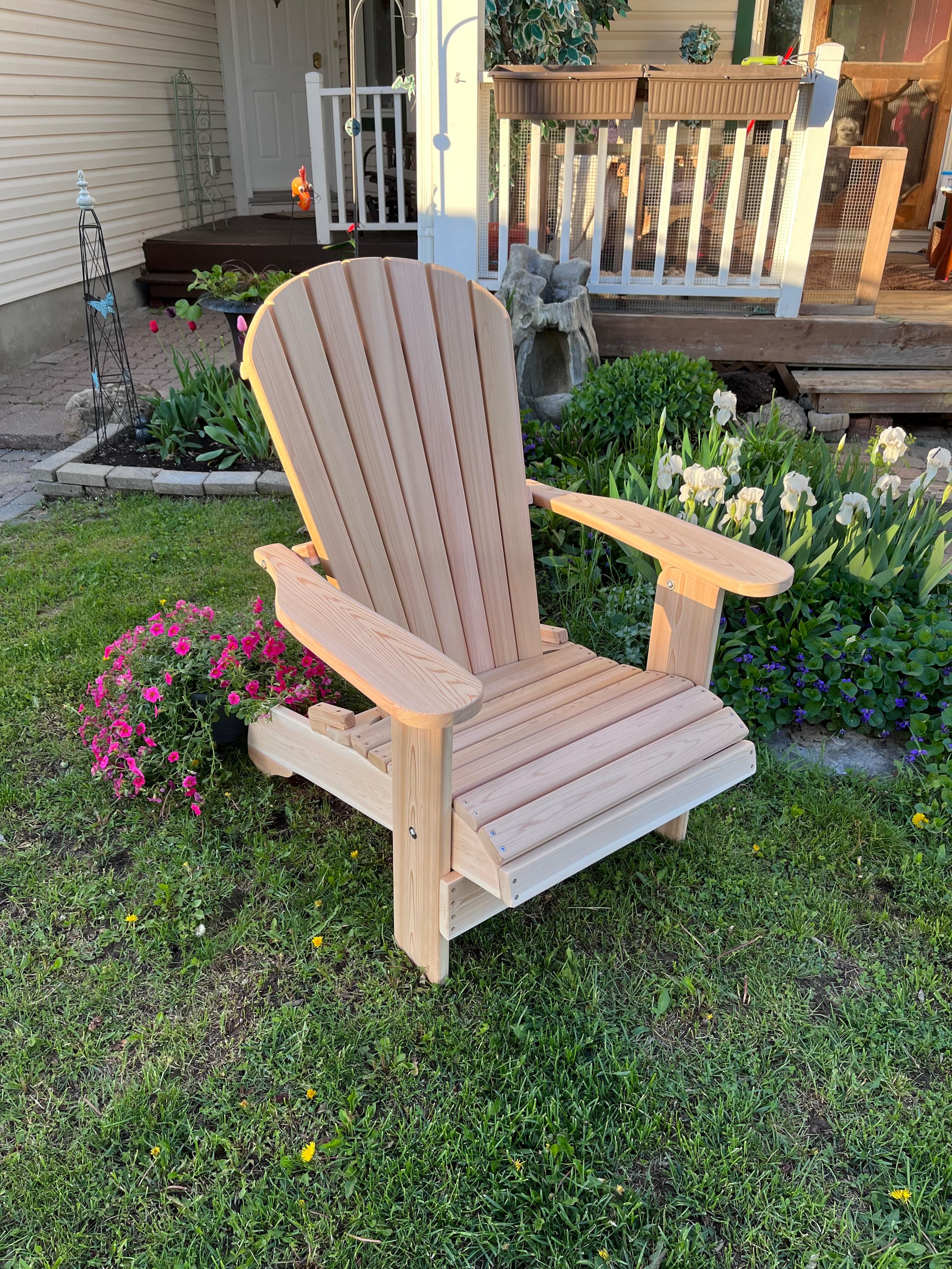 Wooden Folding Upright Adirondack Chair (Large) - R3 Miracles