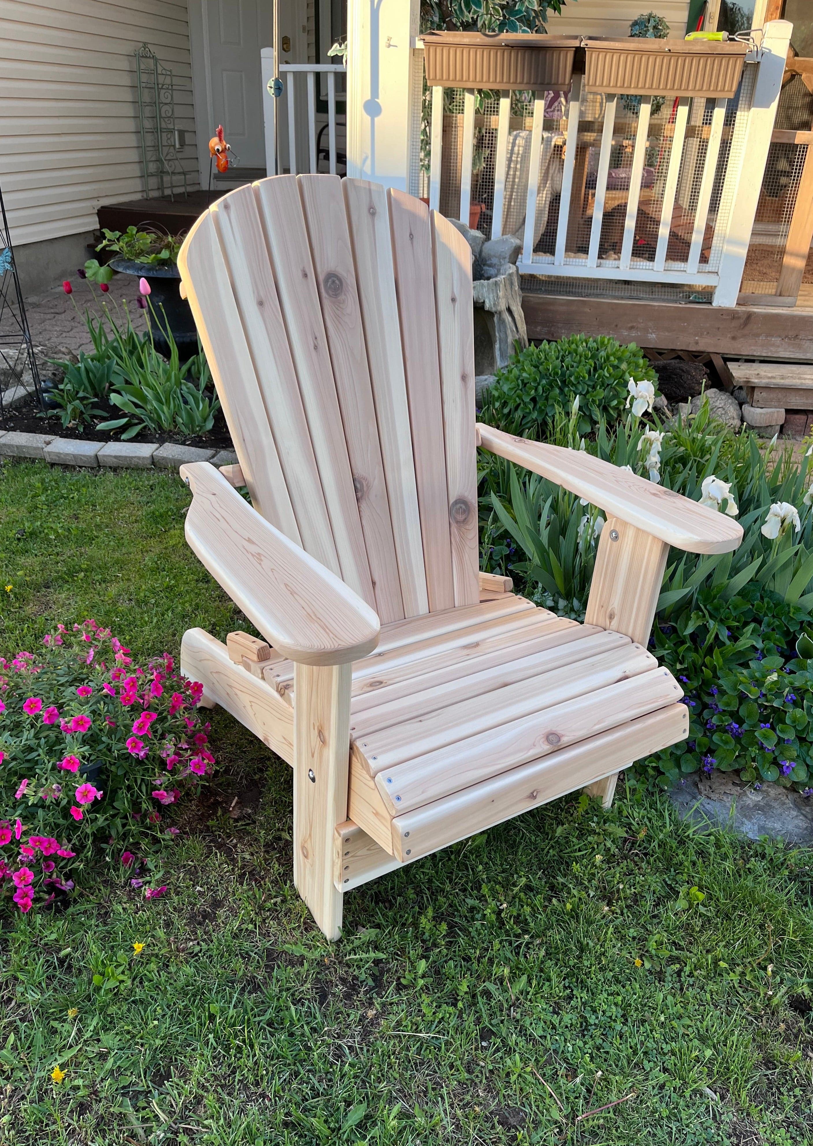 Wooden Folding Upright Adirondack Chair (Large) - R3 Miracles